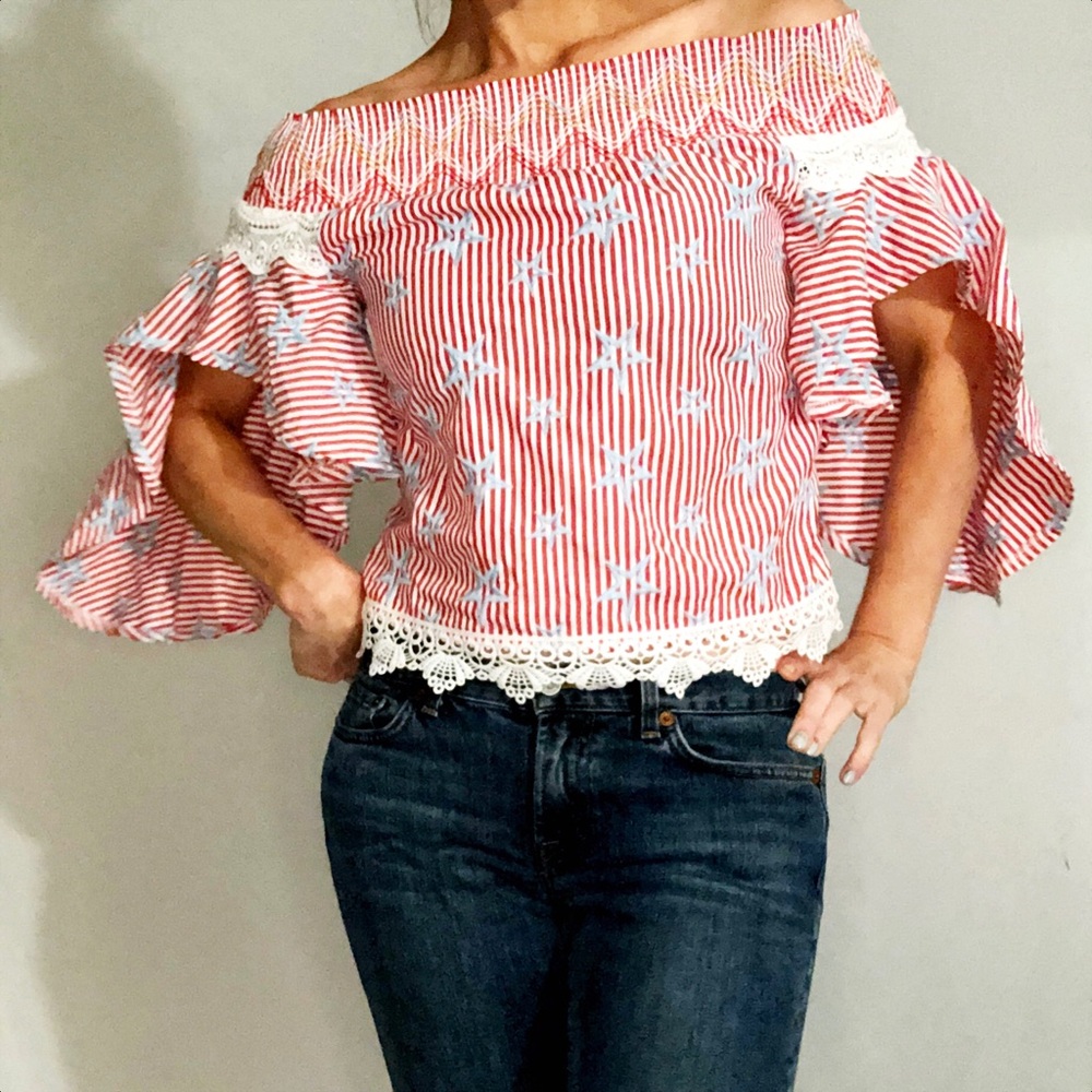 Dygarni California Small Off-Shoulder Printed Top